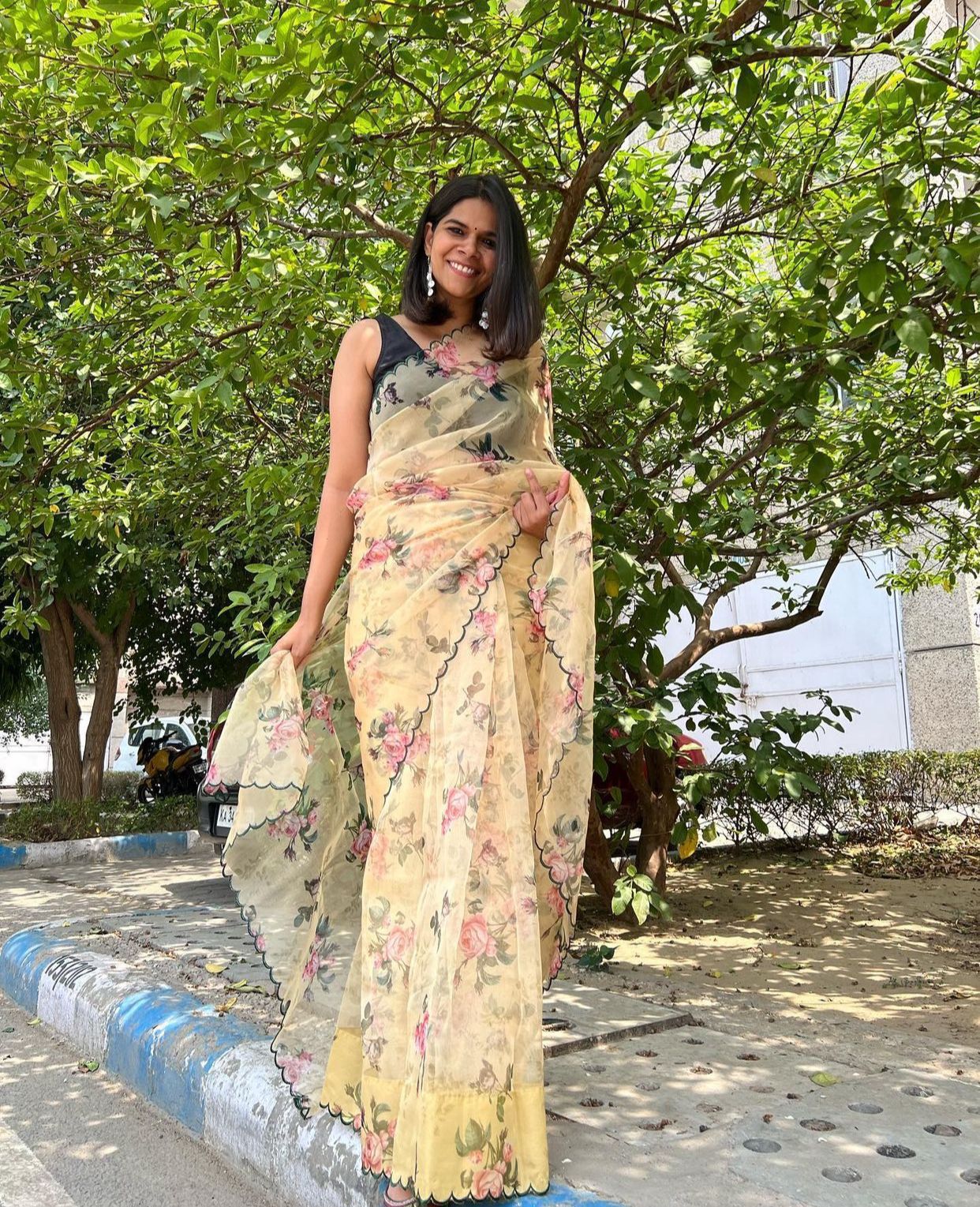 VK 4104 Organza Printed Sarees Wholesale Market In Surat With Price